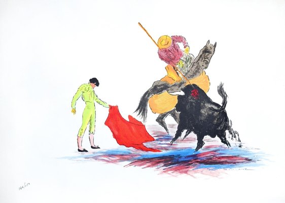 Bullfighter - Original Lithograph by José Guevara - 1990s 1990s-ZCI-755827