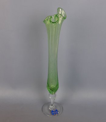 Bullicante Green Glass Vase from Verrerie Dart De Montaurox, 1960s-PWG-2033839