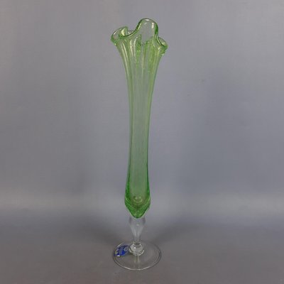 Bullicante Green Glass Vase from Verrerie Dart De Montaurox, 1960s-PWG-2033839