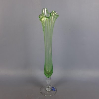 Bullicante Green Glass Vase from Verrerie Dart De Montaurox, 1960s-PWG-2033839