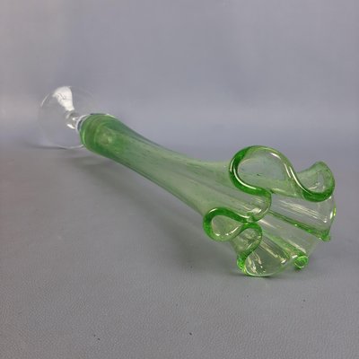 Bullicante Green Glass Vase from Verrerie Dart De Montaurox, 1960s-PWG-2033839