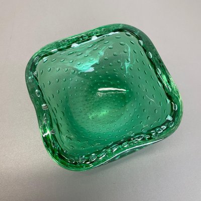 Bullicante Murano Glass Shell Ashtray in Green, Italy, 1970s-QZ-1149905