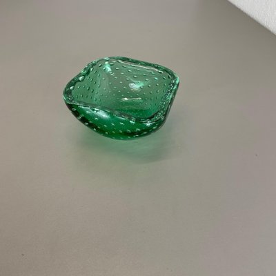 Bullicante Murano Glass Shell Ashtray in Green, Italy, 1970s-QZ-1149905