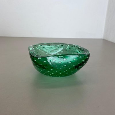 Bullicante Murano Glass Shell Ashtray in Green, Italy, 1970s-QZ-1149905