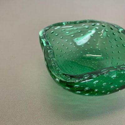 Bullicante Murano Glass Shell Ashtray in Green, Italy, 1970s-QZ-1149905