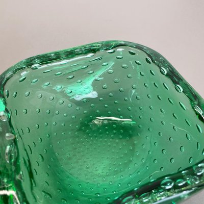 Bullicante Murano Glass Shell Ashtray in Green, Italy, 1970s-QZ-1149905