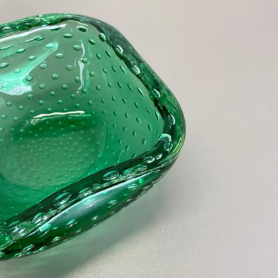 Bullicante Murano Glass Shell Ashtray in Green, Italy, 1970s-QZ-1149905