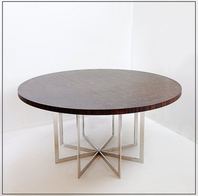 Bulo Dining Table Top in Wenge & Brushed Steel Leg attributed to Jules Wabbes, Set of 2-NYF-2036206