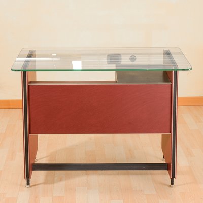 Burgundy Desk by Umberto Mascagni, 1950s-RAQ-2033411