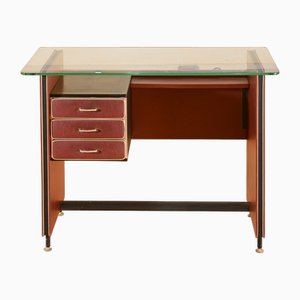 Burgundy Desk by Umberto Mascagni, 1950s-RAQ-2033411