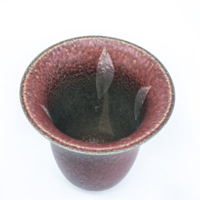 Burgundy-Green Ceramic Vase-FSD-1426440