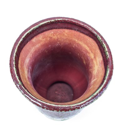 Burgundy-Green Ceramic Vase-FSD-1426438