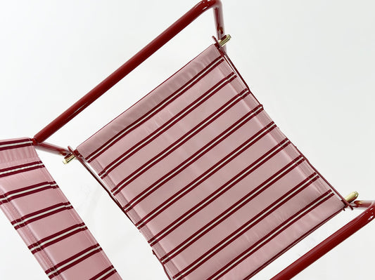 Burgundy Metal and Fabric Folding Directors Chairs, 1970s, Set of 4