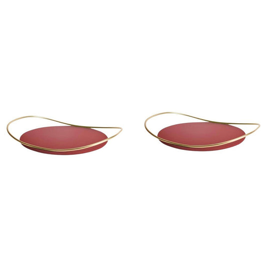 Burgundy Touché B Trays by Mason Editions, Set of 2