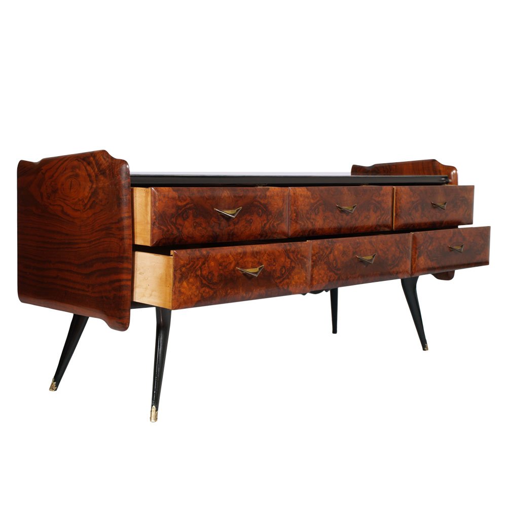 Burl Chest of Drawers by Osvaldo Borsani for Atelier Borsani Varedo, 1930s