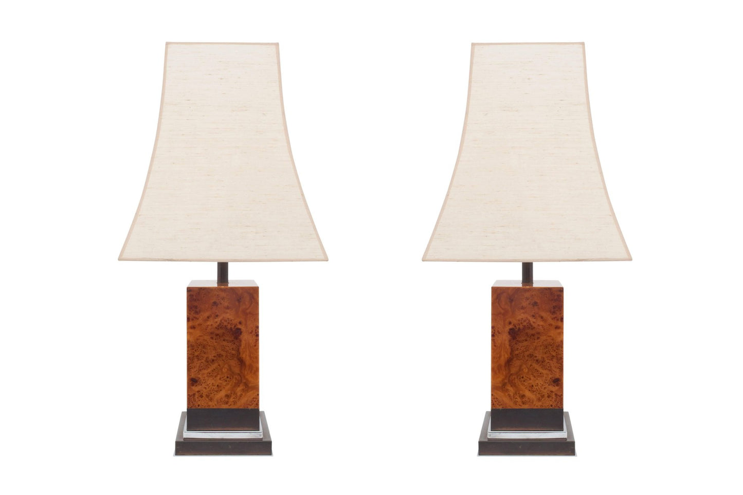 Burl Lamps by Jean Claude Mahey, Set of 2