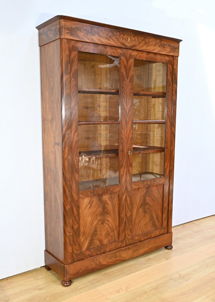 Burl Mahogany Bookcase, Early 19th Century