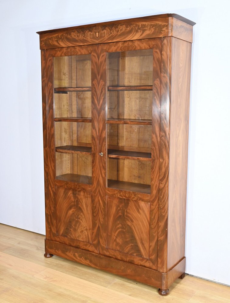 Burl Mahogany Bookcase, Early 19th Century