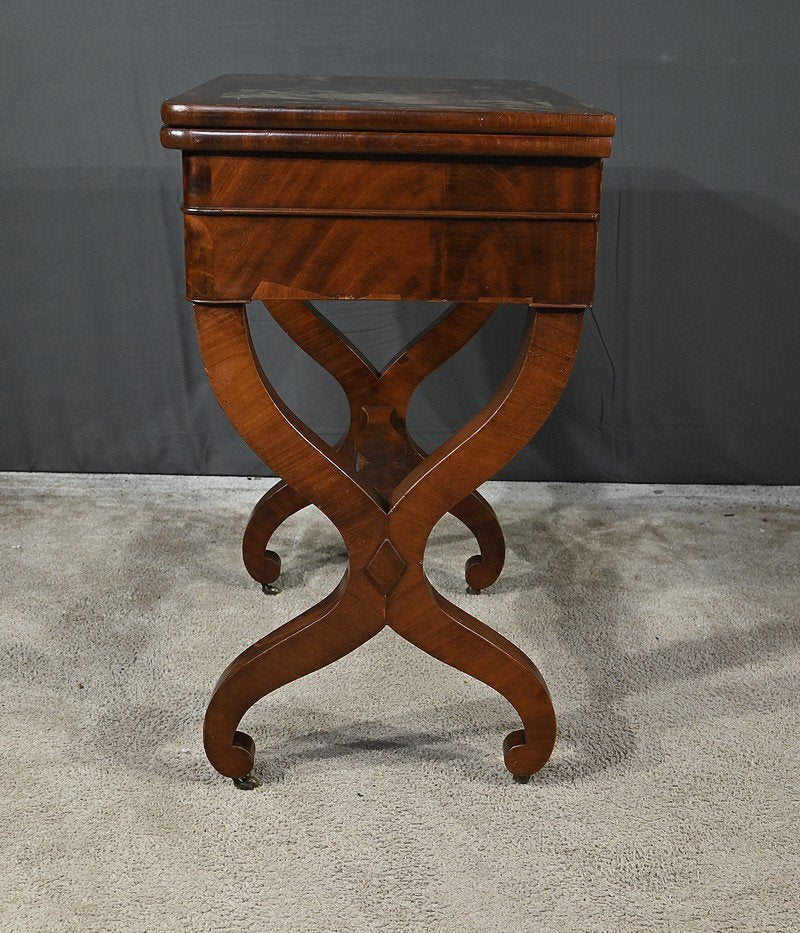 Burl Mahogany Games Table