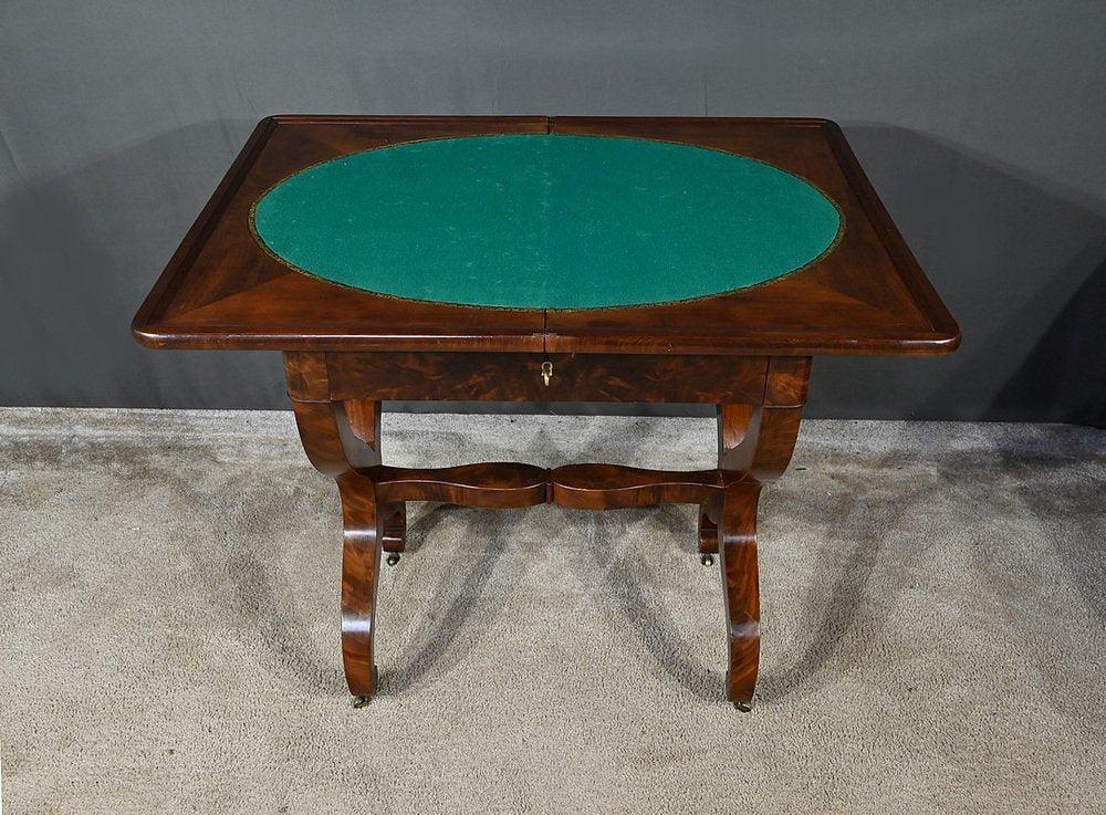 Burl Mahogany Games Table