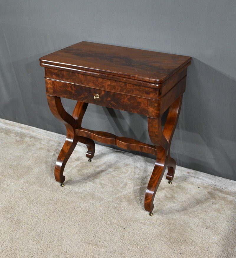 Burl Mahogany Games Table