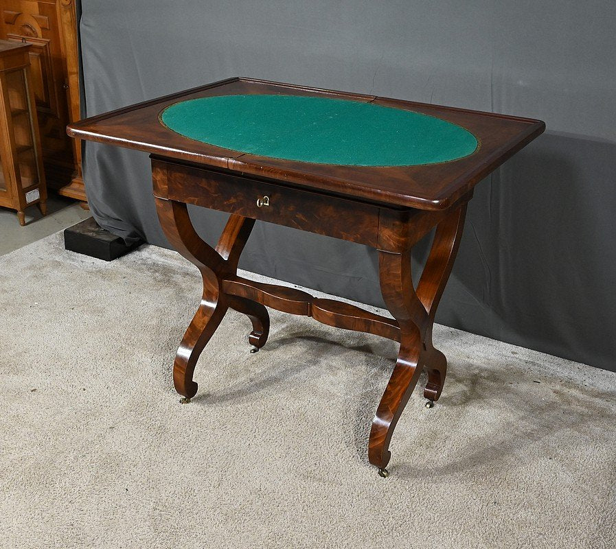 Burl Mahogany Games Table