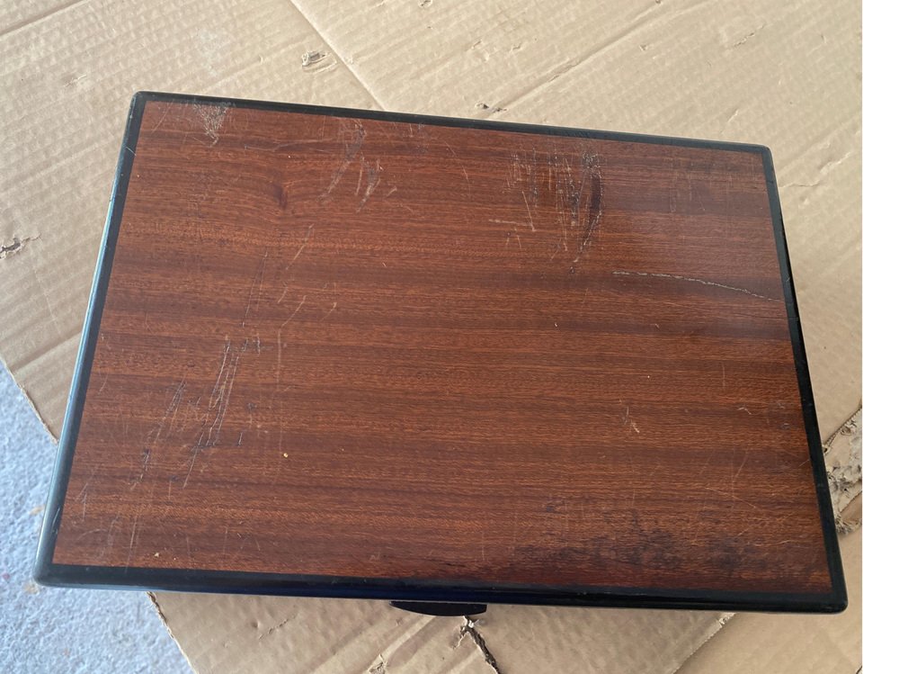 Burl Wood Cigar Box in Brown Black Color, France, 1970s