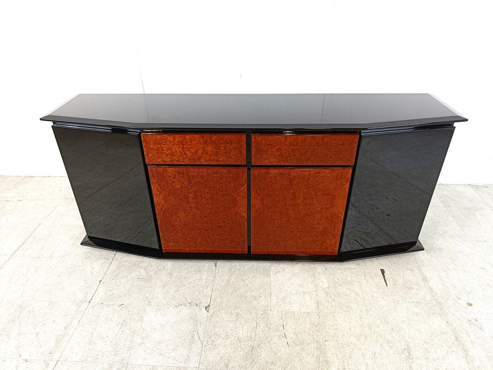 Burl Wood Credenza by Paul Michel, 1980s