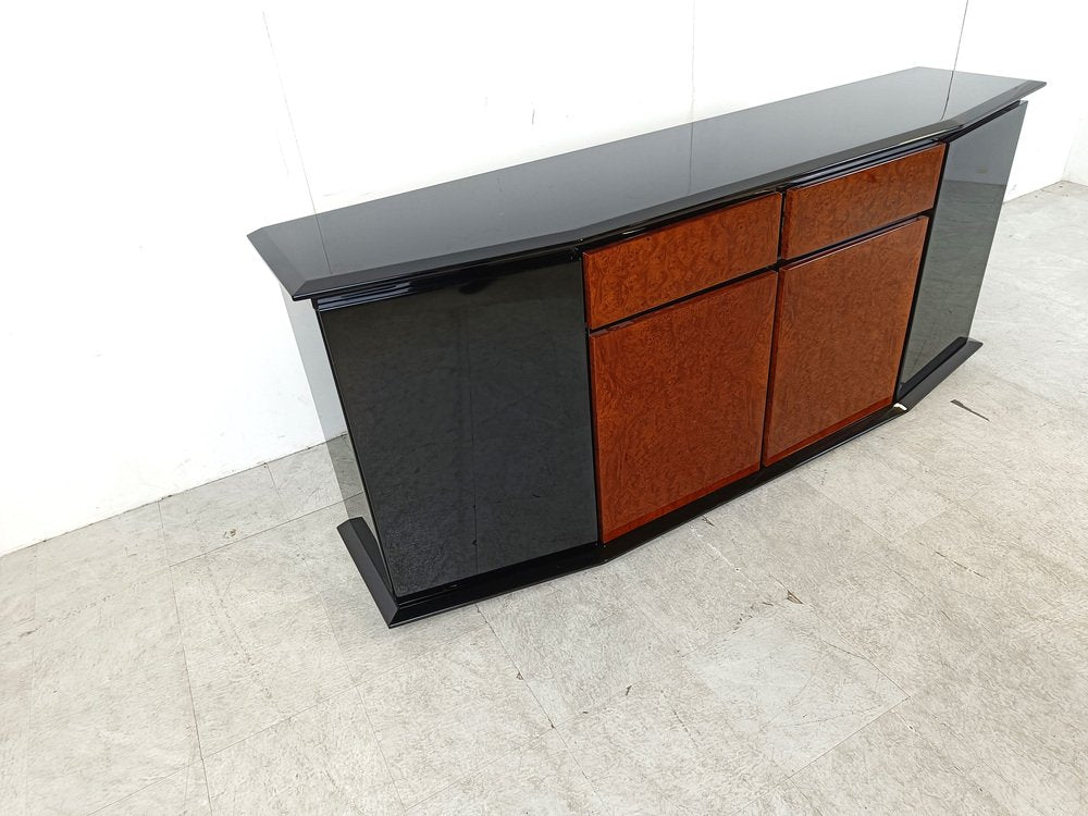 Burl Wood Credenza by Paul Michel, 1980s