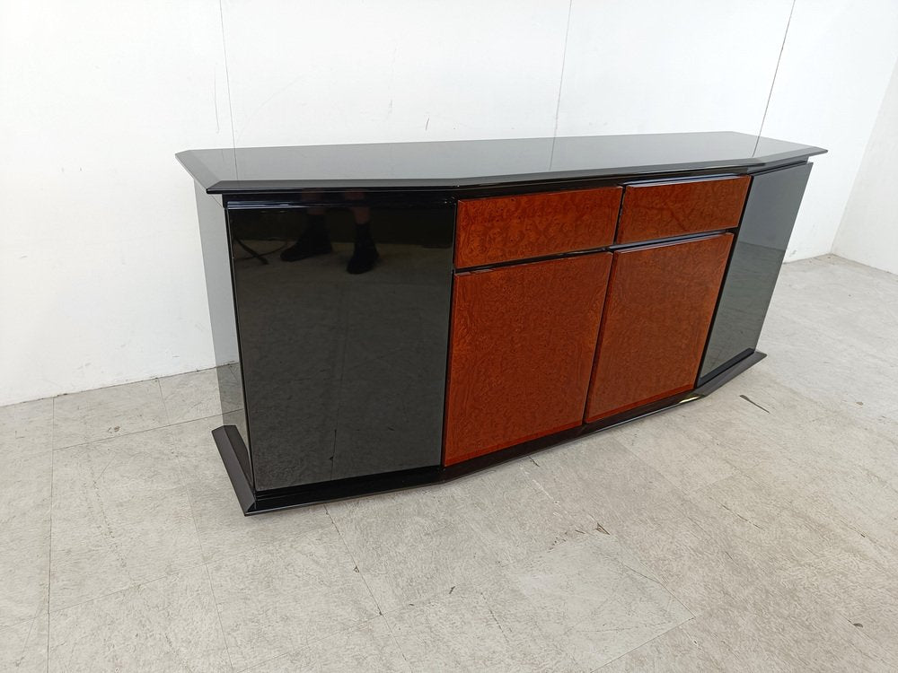 Burl Wood Credenza by Paul Michel, 1980s