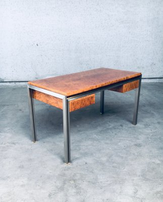 Burl Wood Desk in Style of Milo Baughman, 1970s-RQV-1016298