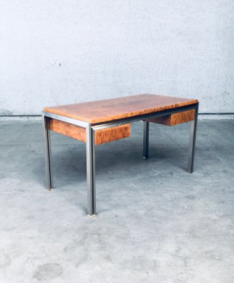 Burl Wood Desk in Style of Milo Baughman, 1970s-RQV-1016298