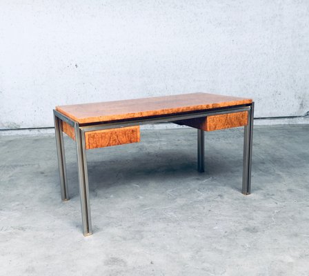 Burl Wood Desk in Style of Milo Baughman, 1970s-RQV-1016298