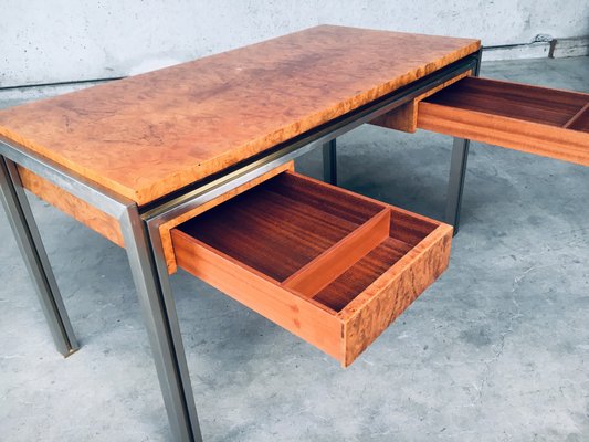 Burl Wood Desk in Style of Milo Baughman, 1970s-RQV-1016298