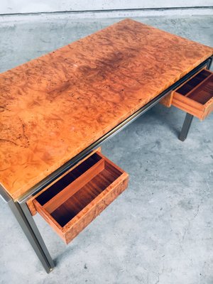 Burl Wood Desk in Style of Milo Baughman, 1970s-RQV-1016298