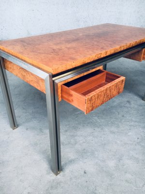 Burl Wood Desk in Style of Milo Baughman, 1970s-RQV-1016298