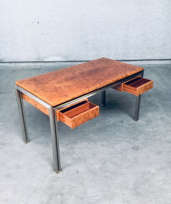 Burl Wood Desk in Style of Milo Baughman, 1970s-RQV-1016298