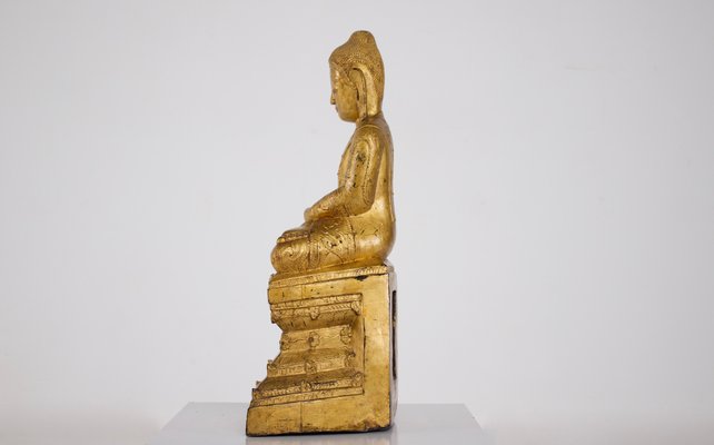 Burmese Artist, Buddha Maravijaya, 1800s, Wood-OWS-1771528