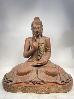 Burmese Artist, Large Buddha, Late 19th Century, Wood-GKM-2027989