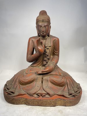 Burmese Artist, Large Buddha, Late 19th Century, Wood-GKM-2027989