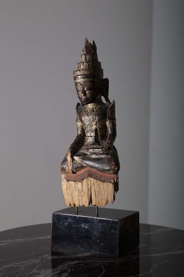 Burmese Artist, Shakyamuni Laos Buddha, 19th Century, Lacquered Wood-RCE-1721587