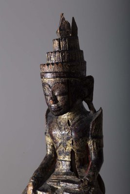 Burmese Artist, Shakyamuni Laos Buddha, 19th Century, Lacquered Wood-RCE-1721587