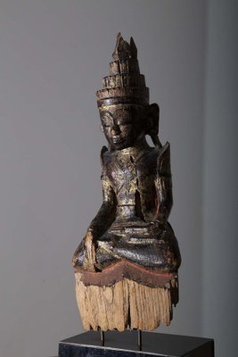 Burmese Artist, Shakyamuni Laos Buddha, 19th Century, Lacquered Wood-RCE-1721587