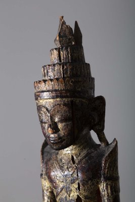 Burmese Artist, Shakyamuni Laos Buddha, 19th Century, Lacquered Wood-RCE-1721587