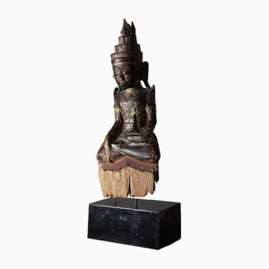 Burmese Artist, Shakyamuni Laos Buddha, 19th Century, Lacquered Wood-RCE-1721587