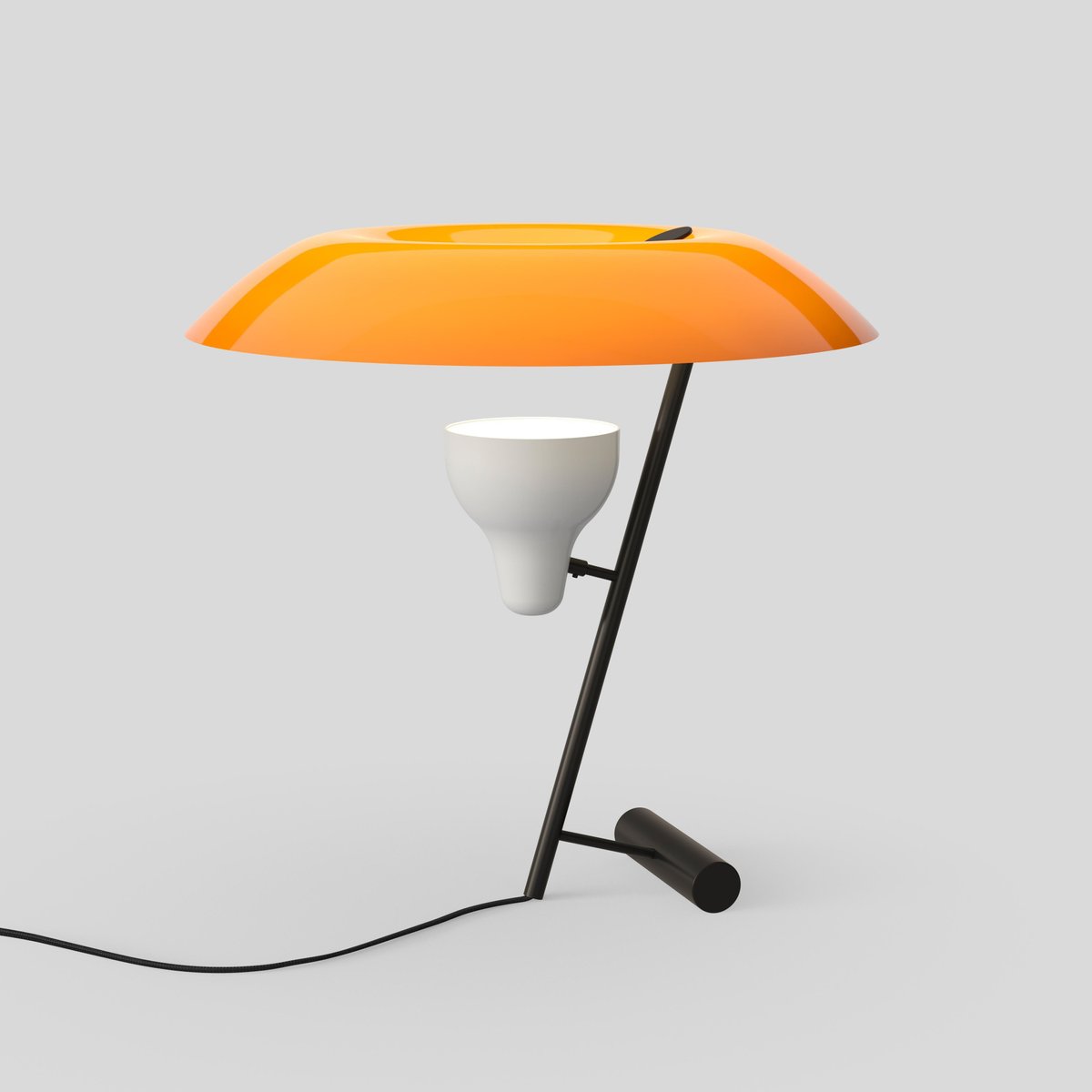 Burnished Brass Model 548 Table Lamp with Orange Diffuser by Gino Sarfatti for Astep