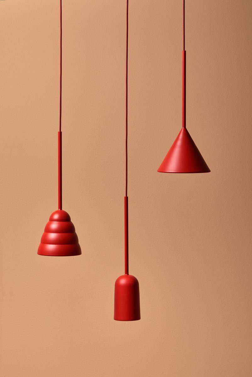 Burnt Orange Figura Arc Lighting Pendant from Schneid Studio