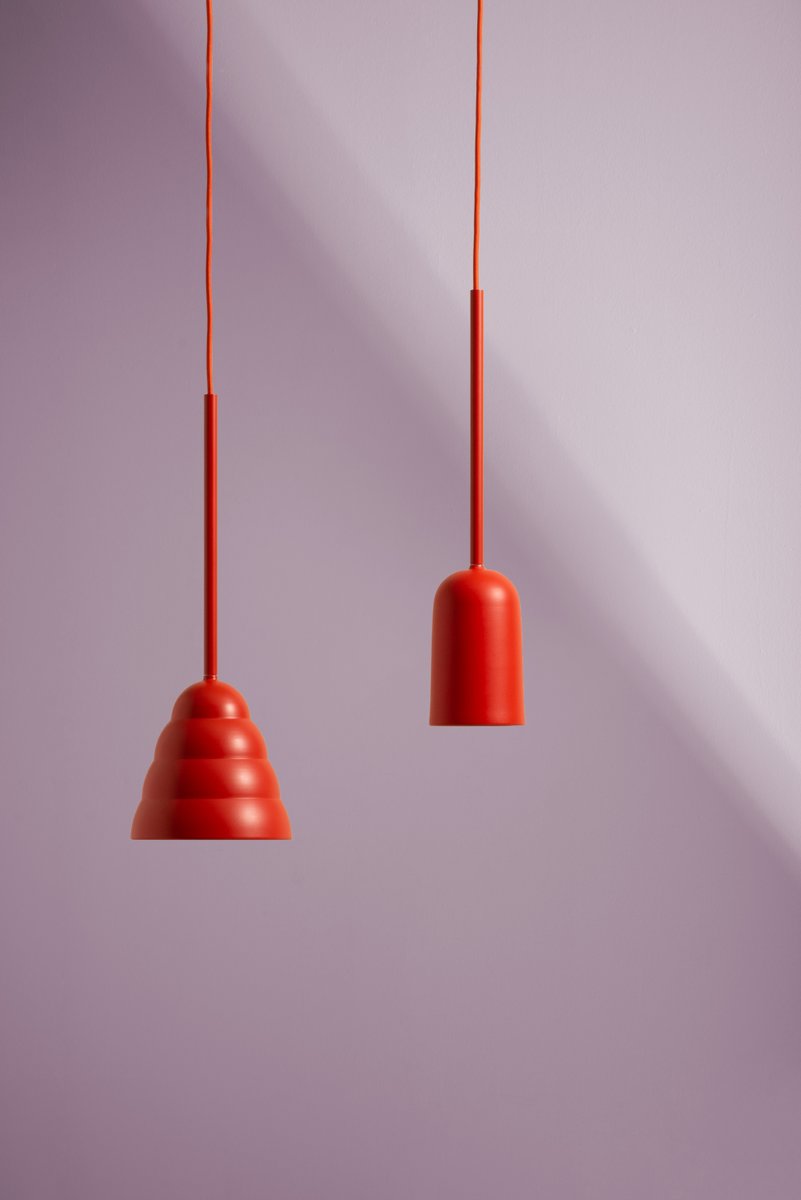 Burnt Orange Figura Arc Lighting Pendant from Schneid Studio