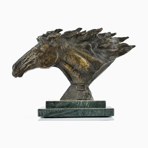 Bust of a Horse - Original Bronze Sculpture by D. Mazzone - 1990s 1990s-ZCI-756406