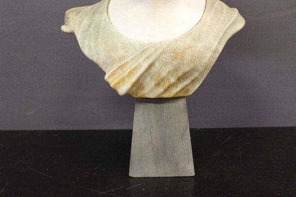 Bust of a Young Girl, 1900, Two-Tone Alabaster-BCR-1716345